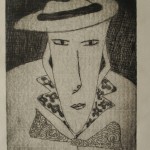 Man met hoed (litho - 20/30 cm)